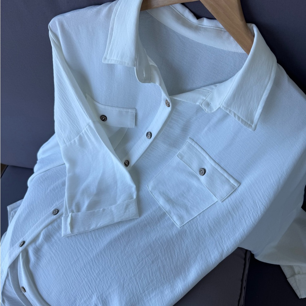 White Button-Up Shirt - Picture 10 of 15